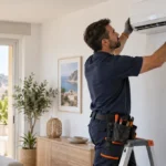 Instalación profesional de aire acondicionado en una vivienda