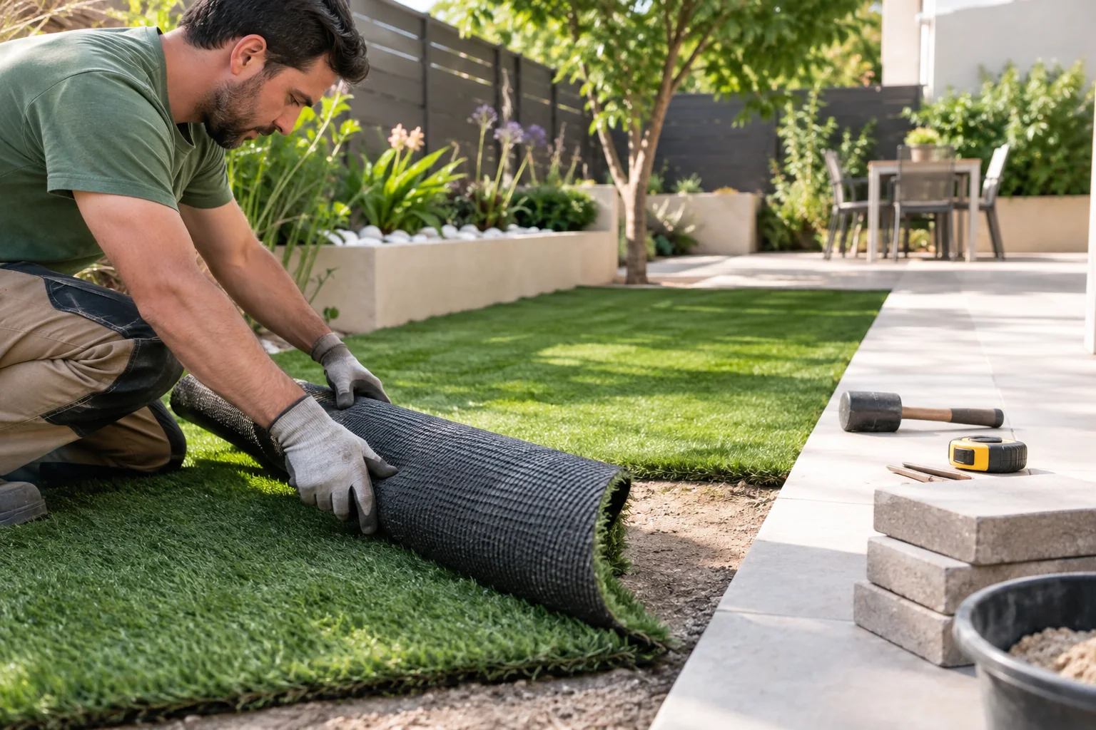 Detalle de cómo reformar el jardín de forma inteligente en Alicante