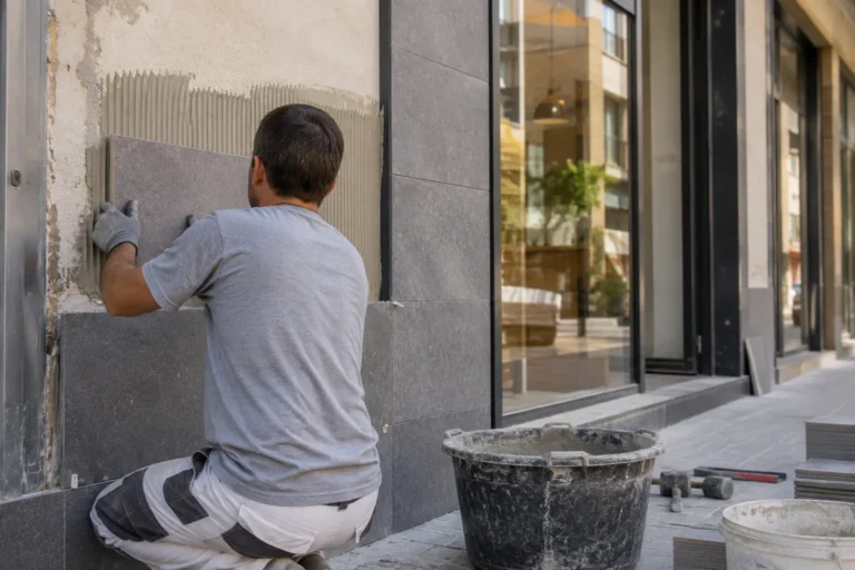 Reformas en la fachada de un negocio en Alicante